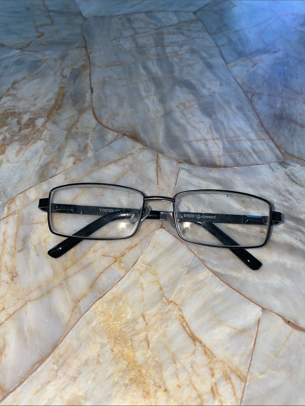Foster Grant SR0810 Chance‎ Gunmetal Rectangular Metal Frame Glasses Mens Womens